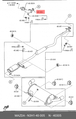 КОЛЬЦО УПЛОТНИТЕЛЬНОЕ MAZDA N3H140305 MAZDA