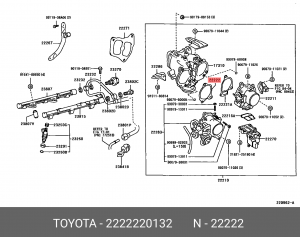 прокладка дроссельной заслонки!\ Lexus RX300 98-03 22222-20132 TOYOTA