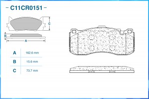 Тормозные колодки передние Low Metallic C11CR0151 C11CR0151 CWORKS