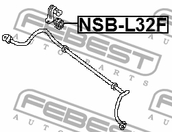 втулка переднего стабилизатора! d24\ Nissan Altima L32 06-12 NSB-L32F FEBEST