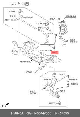 тяга стабилизатора переднего!\ Hyundai Solaris 1.4/1.6 10> 548304V000 HYUNDAI