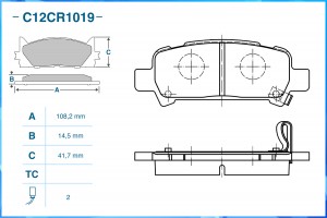 Тормозные колодки задние Low Metallic C12CR1019 C12CR1019 CWORKS