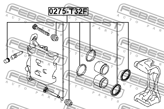 Ремкомплект суппорта NISSAN Q50 (13-) тормозного переднего FEBEST 0275-T32F FEBEST