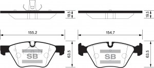 Колодки тормозные передние BMW E60/E61 2.0i/2.3/2.5 03 SP2159 SP2159 SANGSIN