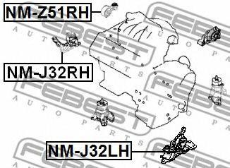 Опора двигателя NM-J32RH NM-J32RH FEBEST