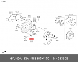 Цилиндр тормозной задний HYUNDAI EX6,8 дв.D4CC левый (нижний) OE 583305M150 HYUNDAI KIA