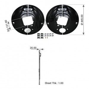 Защита тормозная SN 4218-2 / □ 120 / 16° К-кт на ось с установочным комплектом 300188 MANSONS