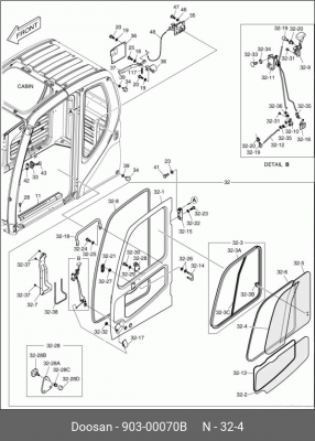 903-00070B Стекло двери 90300070B DOOSAN