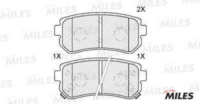 Колодки тормозные задние (без датчика) (Смесь Semi-Metallic) HYUNDAI ACCENT/i20/ E110009 MILES