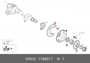 Щиток IVECO Daily диска тормозного заднего левый/правый ОЕ 7188517 IVECO
