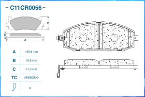 Тормозные колодки передние Low Metallic C11CR0056 C11CR0056 CWORKS