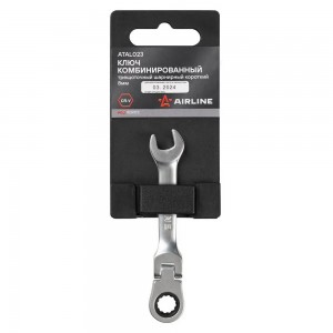 Ключ комбинированный трещоточный шарнирный короткий 8мм PRO пласт.подвес (ATAL02 ATAL023 AIRLINE