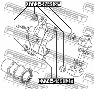 Пыльник направляющей передн суппорта SUZUKI BALENO 1995-2001 0773-SN413F 0773SN413F FEBEST