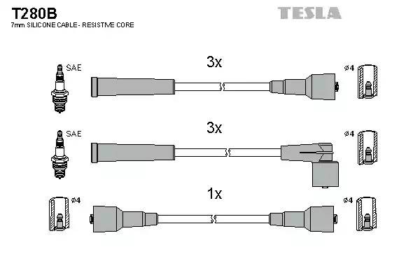 к-кт проводов!\ Opel Omega A/Senator B 2.6 90-94 T280B TESLA