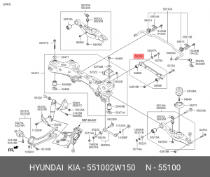 рычаг задней подвески поперечный верхний лев./прав.!\HYUNDAI SANTA FE 55100-2W150 HYUNDAI