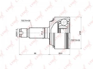 ШРУС наружный подходит для HONDA CR-V 2.0 07 CO-3671 CO-3671 LYNXAUTO
