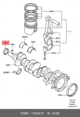 САЛЬНИК КОЛЕНВАЛА ПЕРЕДНИЙSEAL 1102415 1102415 FORD