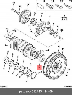 сальник к/в задн.!\ Citroen С4, Peugeot 406/806 1.8D-2.0HDi 91> 0127 45 CITROEN PEUGEOT
