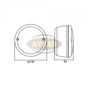 фонарь задний !левый красный с жёлтой полосой с подсветкой номер\ROR/Scania ST10302 AYFAR