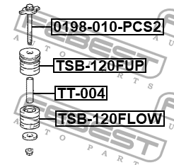 Болт крепления подушки рамы TOYOTA LAND CRUISER PRADO 120 (компл-2шт) 0198-010-P 0198-010-PCS2 FEBEST