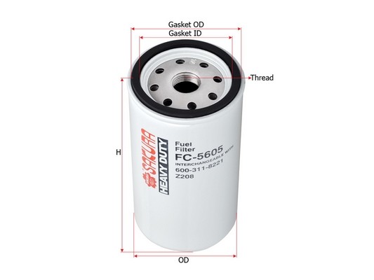 Фильтр топливный HITACHI SAKURA FC5605 SAKURA