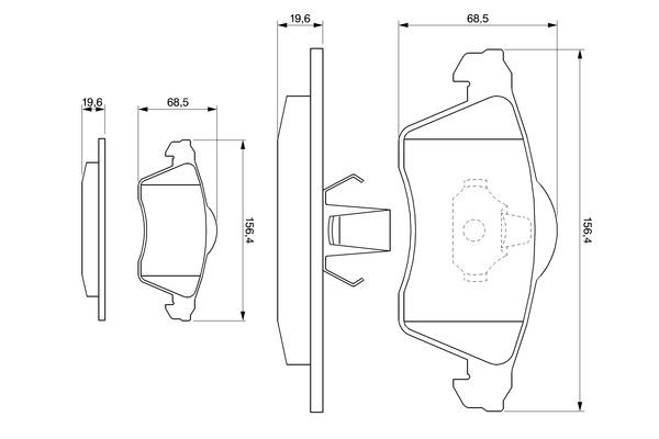 Колодки тормозные VW Transporter T4 (90-03) передние (4шт.) BOSCH 0 986 494 008 BOSCH