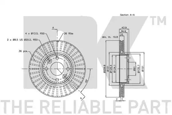 202264NK диск тормозной передний!\ Nissan Micra 1.0-1.5DCi 03> 202264 NK