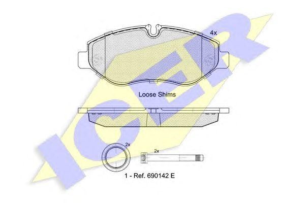141832 колодки дисковые !\Iveco Daily III 29/35/40/45/50/60/65 06> 141832 ICER
