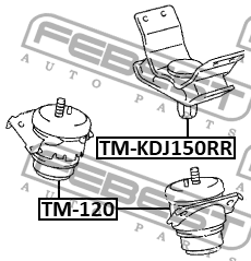 Опора двигателя задняя TOYOTA LAND CRUISER PRADO 120 TM-KDJ150RR TM-KDJ150RR FEBEST