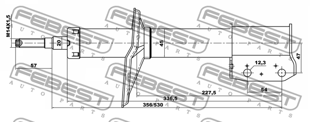 Амортизатор передний RENAULT LOGAN 24666258F 24666258F FEBEST