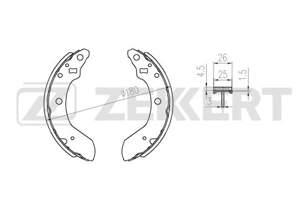 Колодки торм. бараб. задн. Mazda AZ Wagon 03- Carol 00- Laputa 01- Spiano 02- Ni BK-4358 ZEKKERT