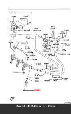 КОЛЬЦО ТОПЛИВНОЙ ФОРСУНКИ JE0613257 JE06-13-257 MAZDA