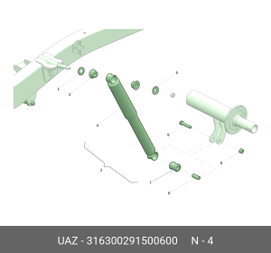 Амортизатор УАЗ-3163 задний газомасляный (ОАО УАЗ) 316300291500600 UAZ UAZ