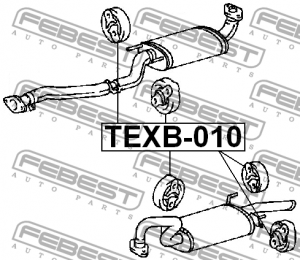 Подвеска глушителя TOYOTA HIACE/REGIUSACE 1989.08-2005.01 TEXB-010 TEXB-010 FEBEST
