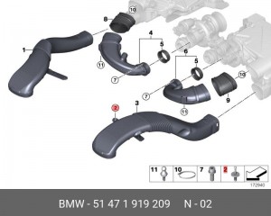 заклепка!\ BMW E34/E38/E30/E46/E65 51471919209 BMW