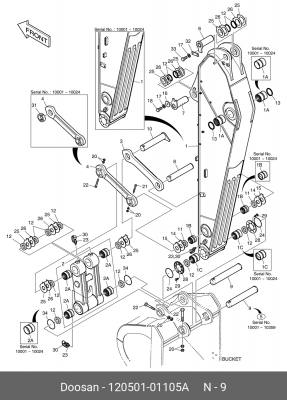 120501-01105A Палец K1039794, 2123-2381A, 120501-01105 12050101105A DOOSAN