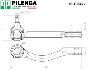 Наконечник тяги рулевой правый  solaris/rio TS-P2477 TSP2477 PILENGA