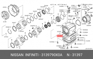 прокладка поддона АКПП!\ Nissan Pathfinder/Patrol 04> 31397-90X0A NISSAN