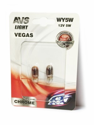 Лампа 12V WY5W W2.1x9.5d желтая блистер (2шт.) AVS A07113S AVS