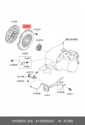 корзина сцепления!\ Hyundai i20/i30 11>, KIA Soul II 1.6CVVT 14> 4130026021 HYUNDAI
