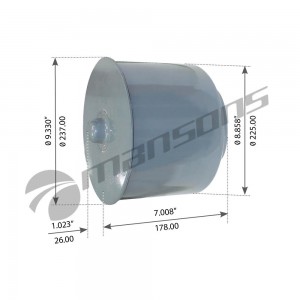 стакан пневмоподушки ! d237xd225 H=178mm на ленивец! \Volvo FH12 300.516 MANSONS