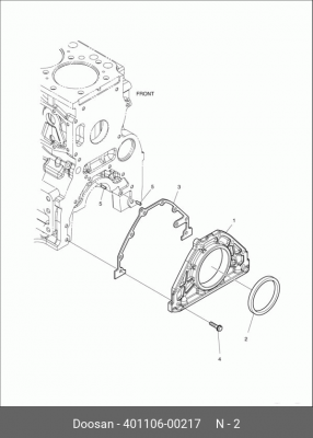 401106-00217 Сальник коленвала передний 65.01510-0157 401106-00217 DOOSAN