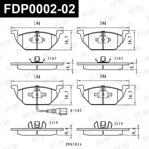Тормозные колодки дисковые смесь CERAMIC FDP0002-02 FDP0002-02 FAP
