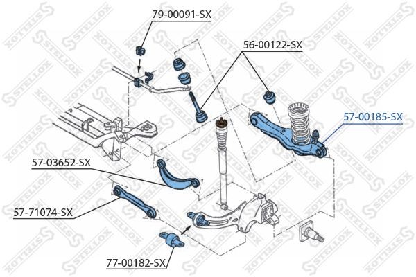 рычаг задний нижний\ Ford Focus 98-04 5700185SX 5700185SX STELLOX