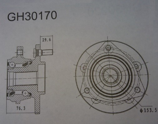 Ступица (без ABS) GH30170 GH30170 GMB