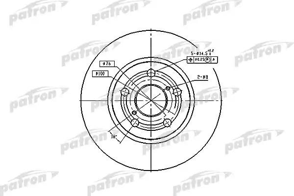 Диск тормозной TOYOTA Carina E (93-) передний (1шт.) PATRON PBD2742 PATRON