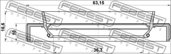 Сальник привода (38X63X10X16,6) TOYOTA MARK 2/CHASER/CRESTA 96-01 95HBY-38631017 95HBY-38631017C FEBEST