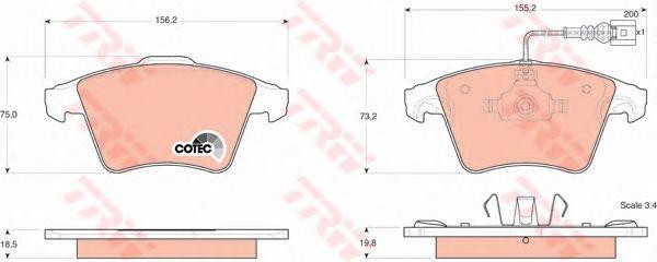 Колодки передние VW TRANSPORTER V GDB1555 GDB1555 TRW