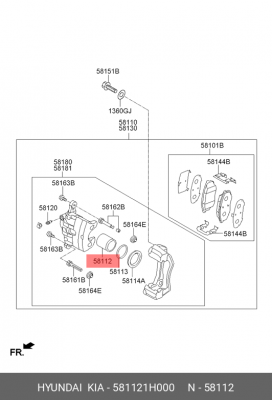поршень тормозного суппорта!\ Hyundai 581121H000 HYUNDAI