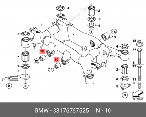 Сайлентблок BMW 5 (E60,E61) балки задней ОЕ 33 17 6 767 525 BMW